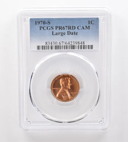 1970-S Lincoln Memorial Cent Large Date PR67 RD CAM PCGS Beautiful Tone *2084