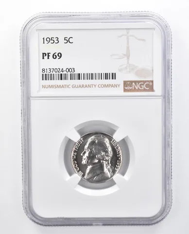 1953 Jefferson Nickel PF69 NGC Great Contrast *7928