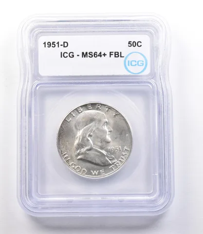 1951-D Franklin Half Dollar MS64+ FBL ICG a1914