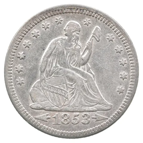 1853 Seated Liberty Quarter Arrows *8876