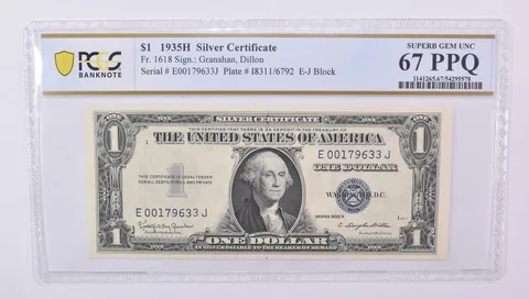 1935 H $1 Silver Certificate Fr#1618 Superb Gem Unc 67 PPQ PCGS