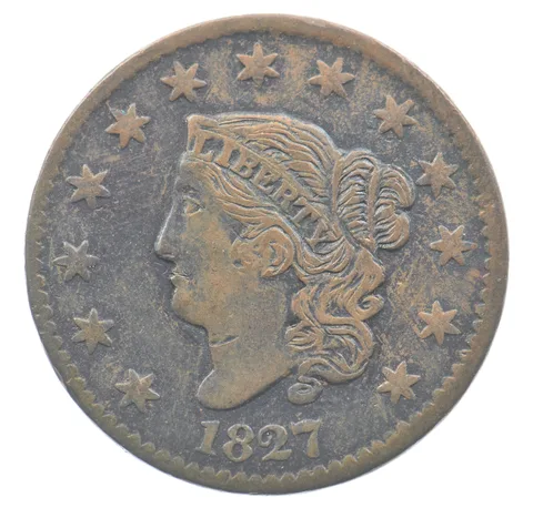 1827 Coronet Head Large Cent Hand Re-engraved - Hobo Nickel Art? a8539