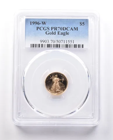 1996-W $5 American Gold Eagle 1/10 Oz Gold PR70 DCAM PCGS