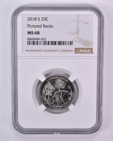 2018-S Washington Quarter ATB Pictured Rocks MS68 NGC