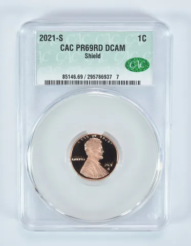 2021-S Lincoln Shield Cent PR69 RD DCAM CAC CACg