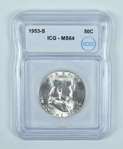 1953-S Franklin Half Dollar MS64 ICG