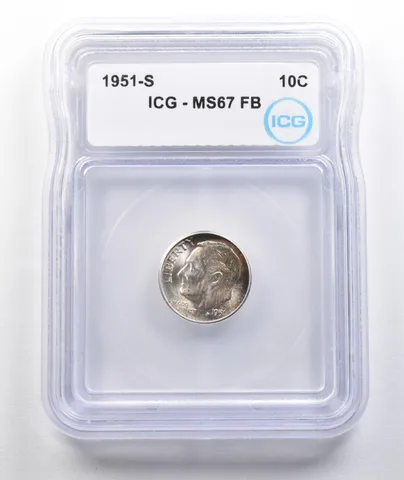 1951-S Roosevelt Dime MS67 FB ICG *1565