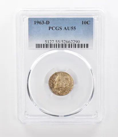 1963-D Roosevelt Dime AU55 PCGS Beautiful Tone a1043