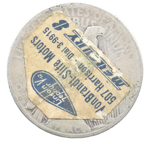 1924-S Peace Silver Dollar VonBrandt-Slife Motors Sticker *0859