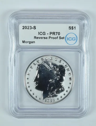 2023-S Morgan Silver Dollar Reverse Proof Set Reverse PR70 ICG