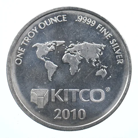 VINTAGE Art Bar/Round - 2010 KITCO 1 Oz. .999 Silver - One Troy Ounce *896