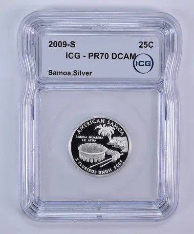 2009-S Washington State Quarter American Samoa Silver PR70 DCAM ICG