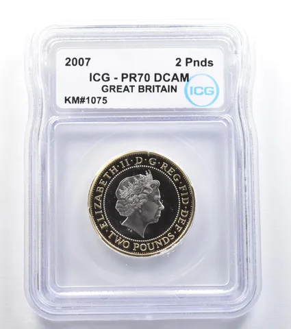 2007 Great Britain 2 Pounds KM#1075 PR70 DCAM ICG *7872