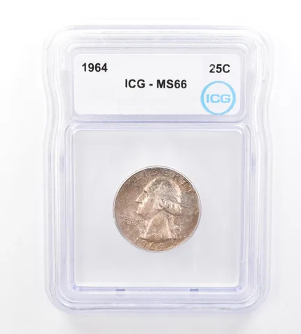 1964 Washington Quarter MS66 ICG Beautiful Tone *1684