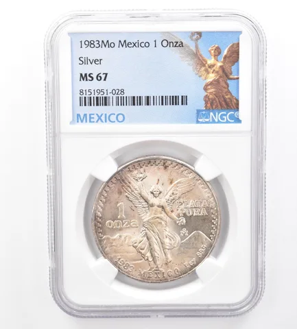 1983 Mo Mexico 1 Onza Silver Libertad MS67 NGC Beautiful Tone *1734