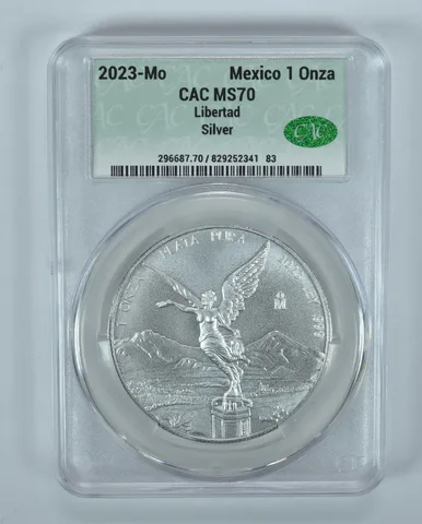 2023 Mo Mexico 1 Onza Silver Libertad MS70 CAC CACg