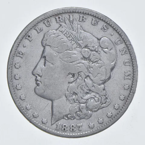 Early - 1887 Morgan Silver Dollar - 90% US Coin *762