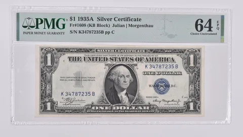 1935-A $1 Silver Certificate 64 EPQ PMG Fr. 1608 Choice Unc