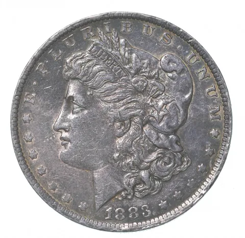 1883-O Morgan Silver Dollar Misaligned Die ERROR a4349