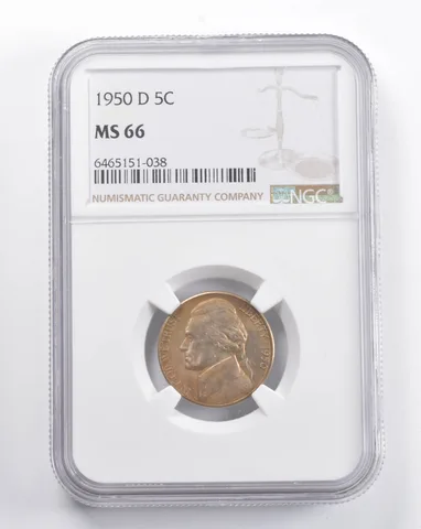 MS66 1950-D Jefferson Nickel NGC INSANE COLOR a5688