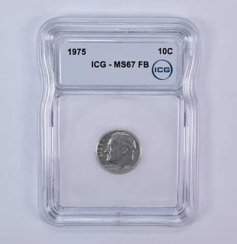 1975 Roosevelt Dime MS67 FB ICG