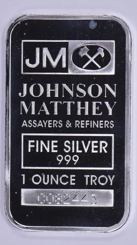 Johnson Matthey Assayers & Refiners 1oz .999 Fine Silver Bar