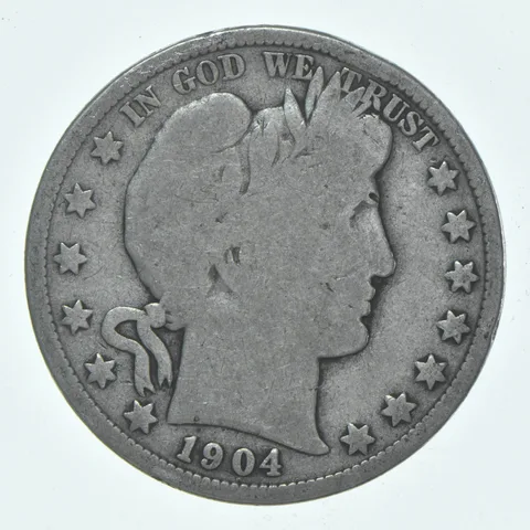 1904-O Barber Half Dollar Average Circ 90% Silver