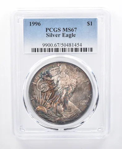1996 American Silver Eagle MS67 PCGS Beautiful Tone *8597