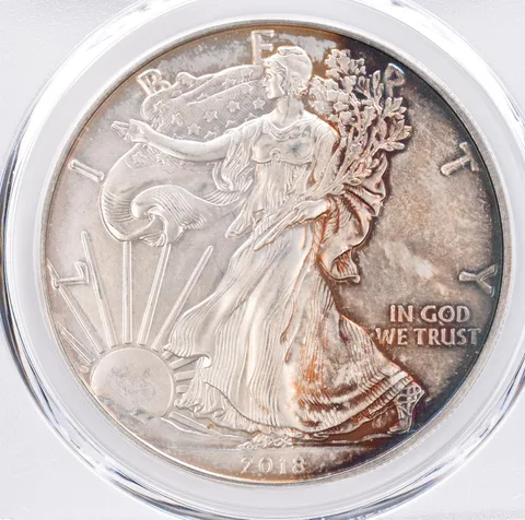 2018 American Silver Eagle MS65 PCGS Beautiful Tone *1451