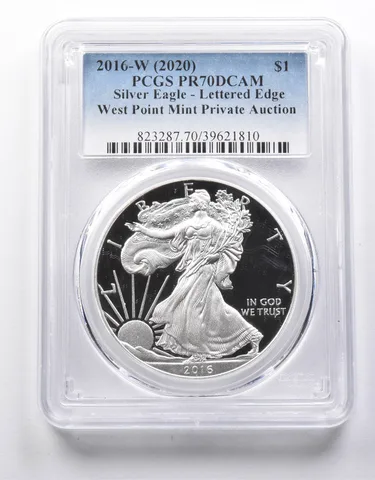 PR70DCAM 2016-W (2020) American Silver Eagle WP Mint Private Auction PCGS a8726