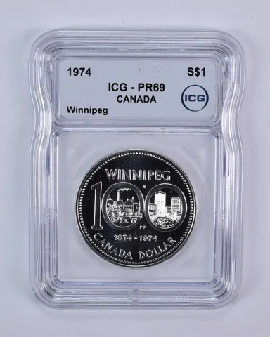 1974 Canada 1 Dollar Silver Winnipeg PR69 ICG