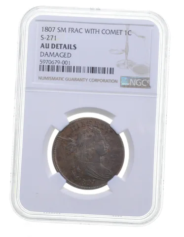 AU DETAILS 1807 Draped Bust Large Cent SM FRAC WITH COMET S271 NGC *6534