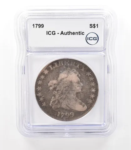 1799 Draped Bust Silver Dollar Authentic ICG Nice Tone a3136
