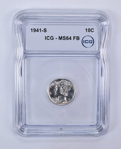 1941-S Mercury Dime MS64 FB ICG