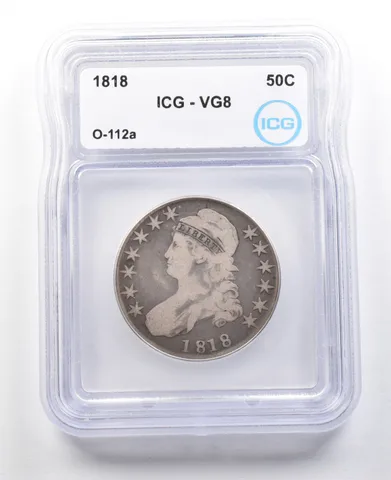 1818 Capped Bust Half Dollar O-112a VG8 ICG *3076
