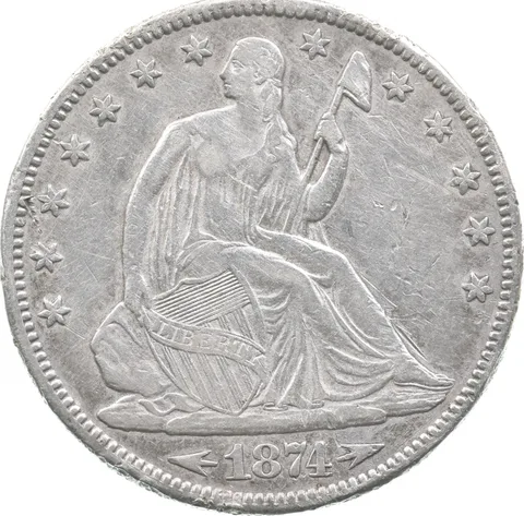 1874 Seated Liberty Half Dollar Arrows *7593