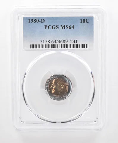1980-D Roosevelt Dime MS64 PCGS Beautiful Tone *2720