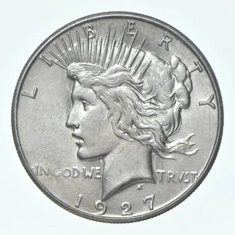 (1) 1927-S Choice AU Peace Silver Dollar 90% - CH AU Almost Unc - San Fran