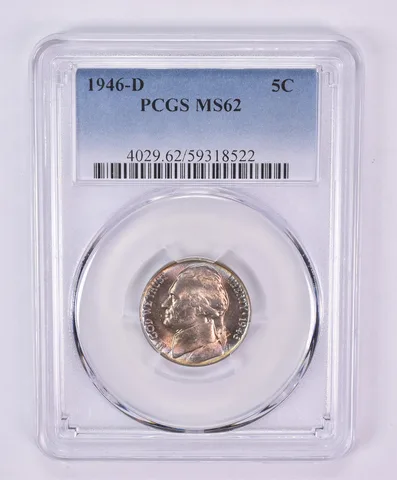 1946-D Jefferson Nickel MS62 PCGS Beautiful Tone *1144