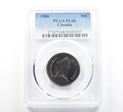 1980 Canada 50 Cents PL68 PCGS Blue Label