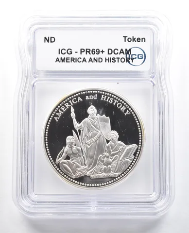 ND Token American Mint America And History Silver Plated PR69+ DCAM ICG *4886