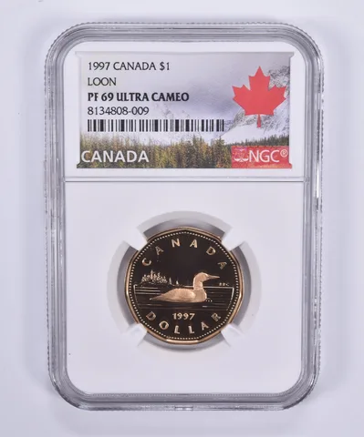 1997 Canada 1 Dollar Loon PF69 UCAM NGC Canada Label