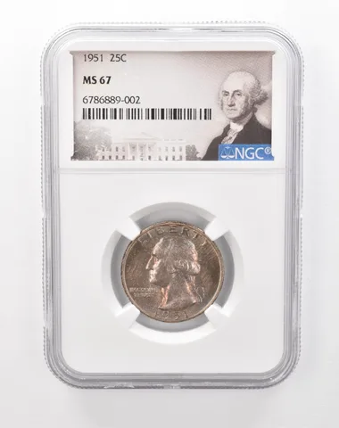 1951 Washington Quarter MS67 NGC Beautiful Tone *1266