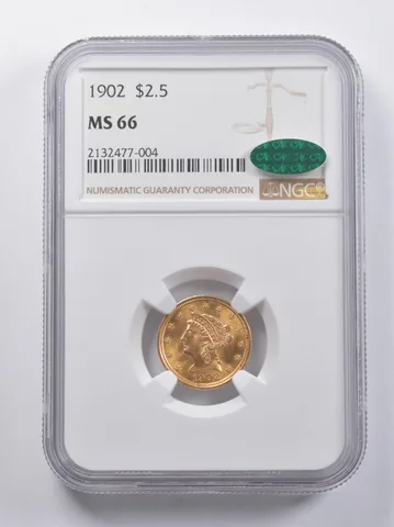 MS66 1902 $2.50 Liberty Head Gold Quarter Eagle CAC NGC *6868