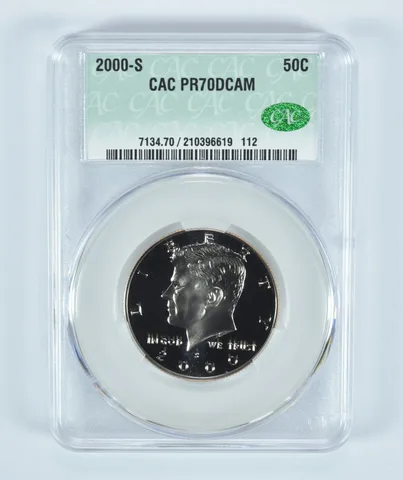 2000-S Kennedy Half Dollar PR70 DCAM CAC CACg