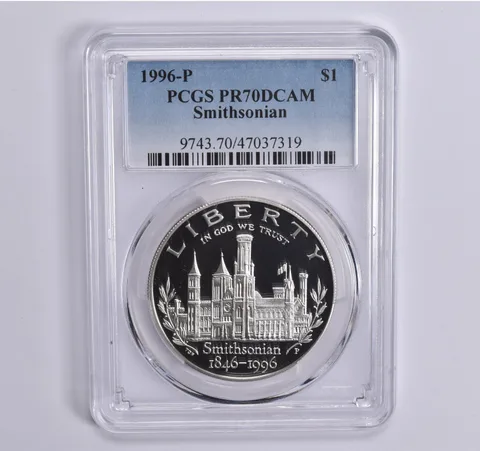 1996-P Smithsonian Commemorative $1 PR70 DCAM PCGS Blue Lbl