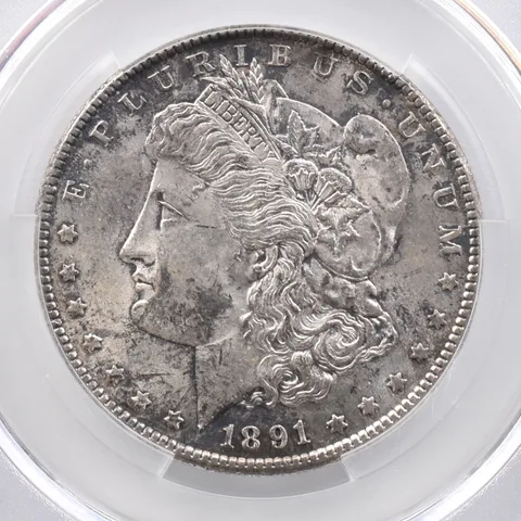 1891-S Morgan Silver Dollar MS61 CAC CACg Beautiful Tone *2369