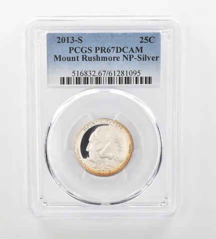 2013-S ATB Quarter Mount Rushmore Silver PR67 DCAM PCGS Peripheral Tone *0950