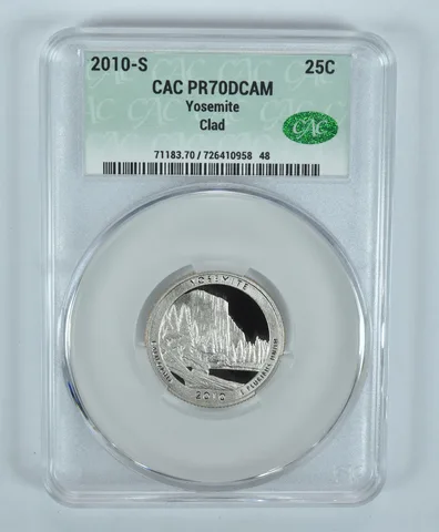 2010-S Washington Quarter Yosemite CLAD ATB PR70 DCAM CAC CACg