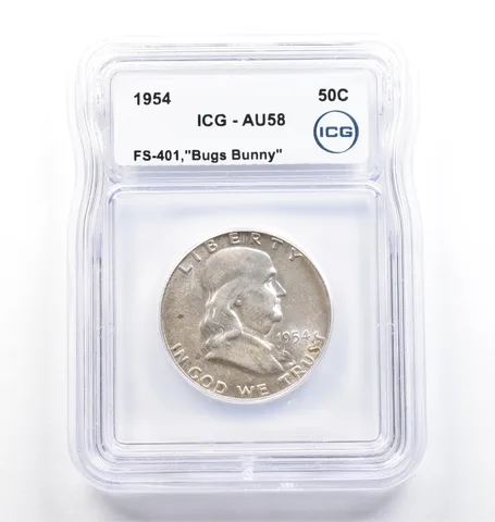 1954 Franklin Half Dollar Bugs Bunny FS-401 AU58 ICG *9846